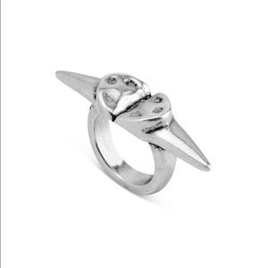 UNOde50 | SLASH | Hammered Silver Anvil Ring - NWT